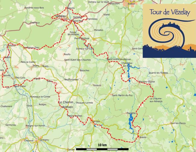 Tour de Vezelay - kaartje